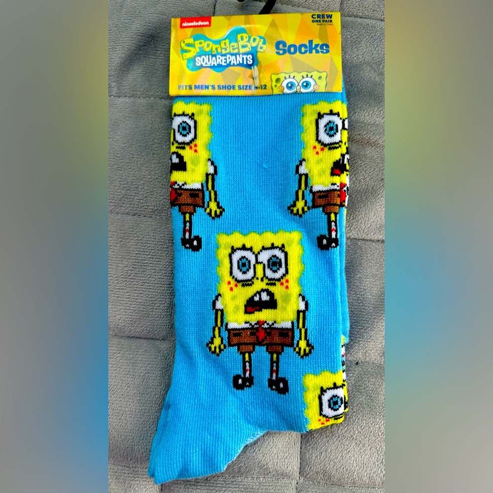 SpongeBob SquarePants SOCKS Nickelodeon Men's Novelty Shoe Size 6-12